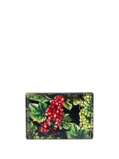 Shop Dolce & Gabbana Fruit Print Purse In Green