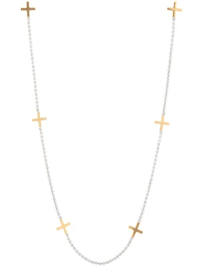 Shop Le Chic Radical Linked Cross Earring In Gold