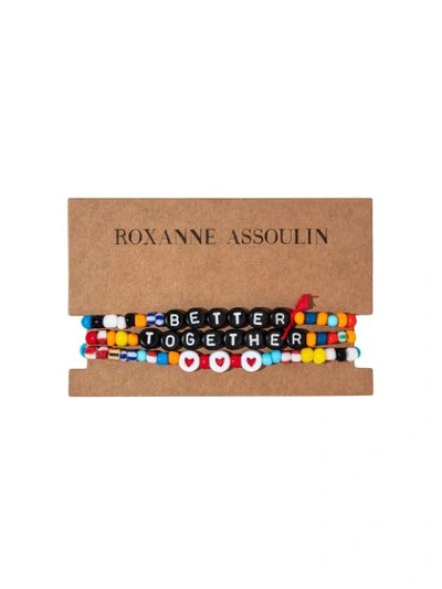 Shop Roxanne Assoulin Better Together Camp Bracelets In Red