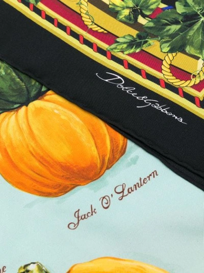 Shop Dolce & Gabbana Pumpkin Print Silk Scarf In Blue