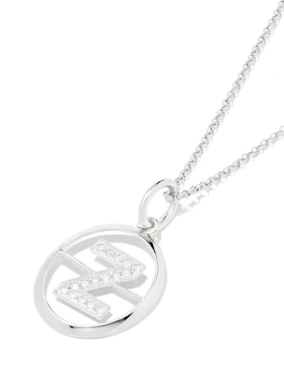 Shop Annoushka 14kt White Gold Diamond Initial Z Necklace In 18ct White Gold