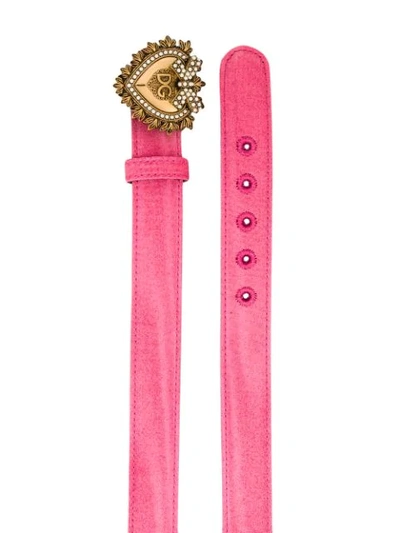 Shop Dolce & Gabbana Devotion Buckled Belt In Pink