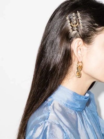 Shop Jennifer Behr Martine Crystal-embellished Hairpin In Gold