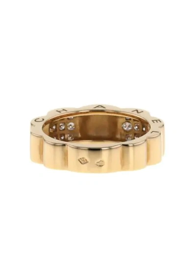 Pre-owned Chanel 2000s  Medium Profil De Camélia Ring In White,gold