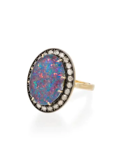 Shop Andrea Fohrman 18kt Yellow Gold Opal And Diamond Ring