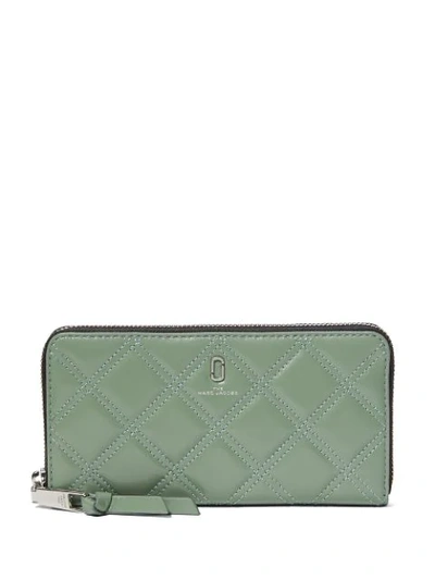 Shop Marc Jacobs The Quilted Softshot Continental Wallet In Green