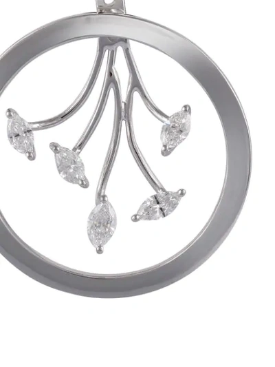 Shop Ananya 18kt White Gold Morga Marquise Diamond Hoops In Silver