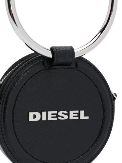 Shop Diesel Round Chain Wallet In Black