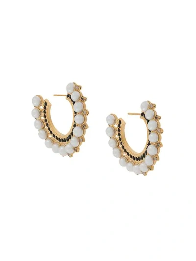 Shop Erdem Cluster Hoop Earrings In Gold