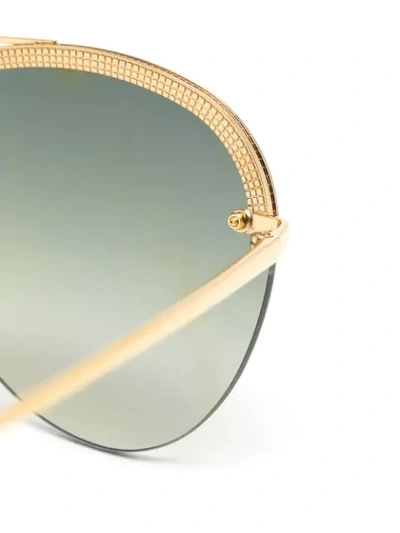 Shop Linda Farrow 22kt Yellow Gold-plated Dee Aviator-frame Sunglasses