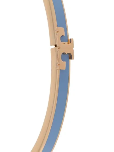 Shop Tory Burch Serif-t Enamel Stackable Bracelet In Gold