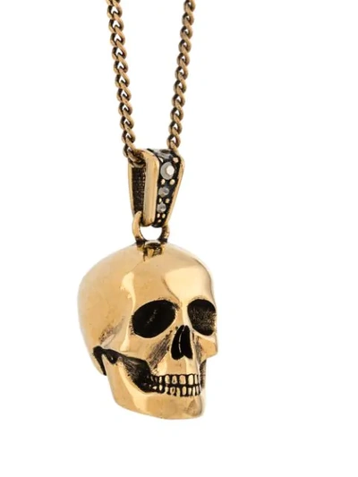 Shop Alexander Mcqueen Skull Pendant Choker Necklace In Gold
