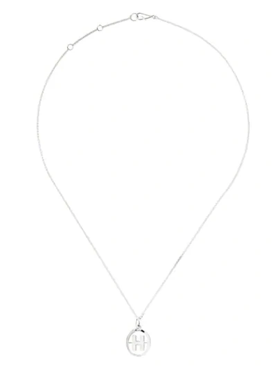 Shop Annoushka 14kt White Gold Diamond Initial H Necklace In 18ct White Gold