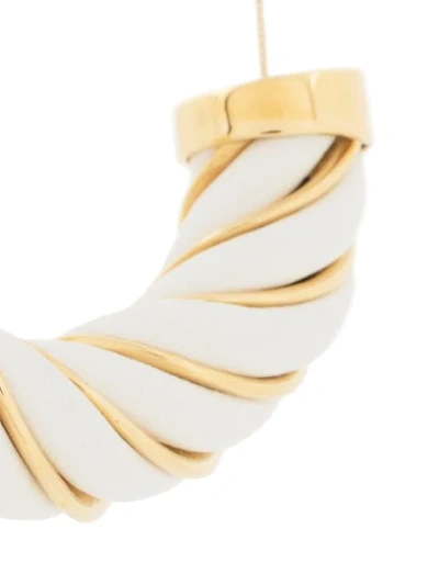 Shop Bottega Veneta Twisted Tubular Detail Necklace In Gold
