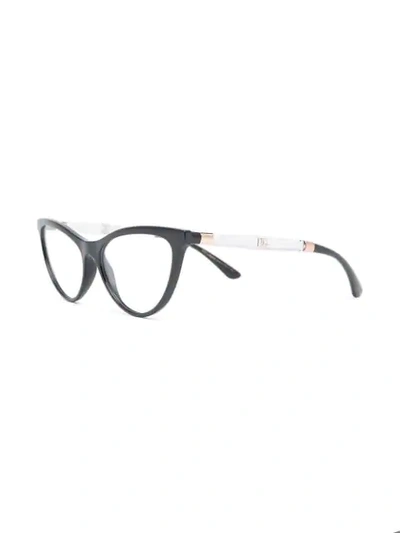 Shop Dolce & Gabbana Cat-eye Frame Optical Glasses In Black