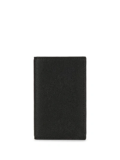 Shop Valextra Grained-effect Bifold Cardholder In Black