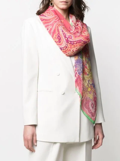 Shop Etro Paisley Print Scarf In Pink