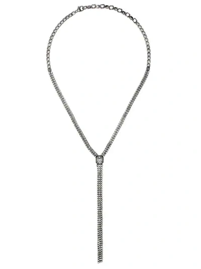 Shop As29 18kt Black Gold White Diamond Venus Illusion Long Necklace