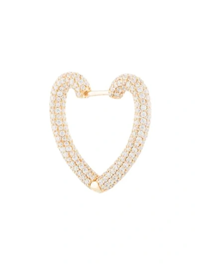 Shop Apm Monaco Limited Edition Fun Small Heart Hoop Earring In Gold