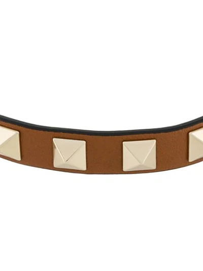 Shop Valentino Rockstud Bracelet In Brown