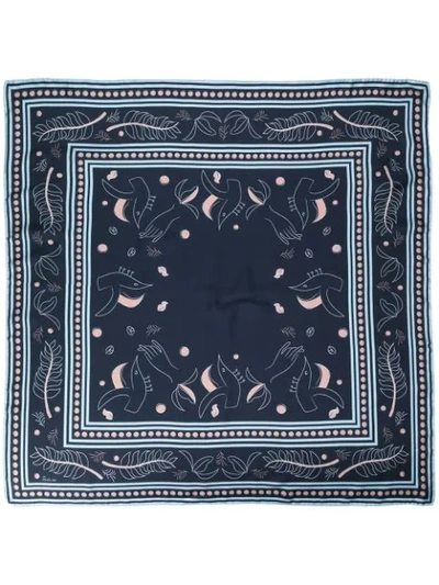 Shop Ports 1961 Abstract-print Scarf In Blue