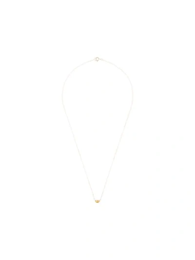 Shop Natalie Marie 9kt Rose Gold Quartz Tiny Half Moon Pendant Necklace