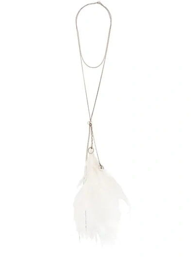 Shop Ann Demeulemeester Pendant Necklace In White