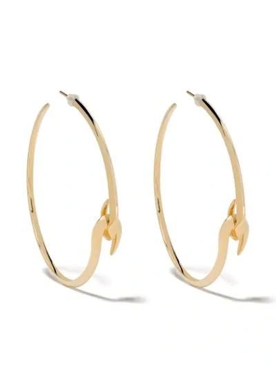 Shaun Leane Hook Large Hoop Earrings In Yellow Gold Vermeil