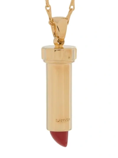 Shop Lanvin Lipstick Pendant Necklace In Gold