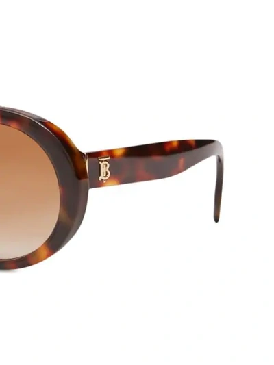 Shop Burberry Oversized-frame Logo Sunglasses In Brown