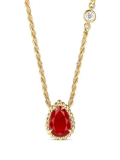 Shop Boucheron 18kt Yellow Gold Diamond Serpent Bohème Pendant Necklace