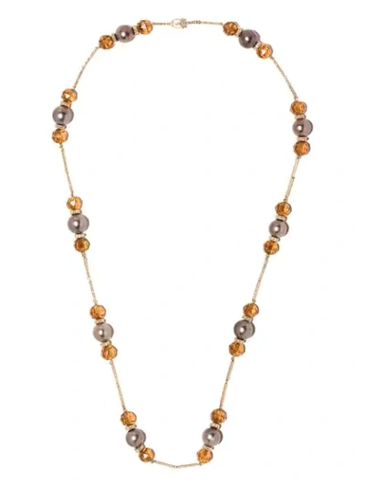 Shop David Morris Topaz Necklace In Rose Gold
