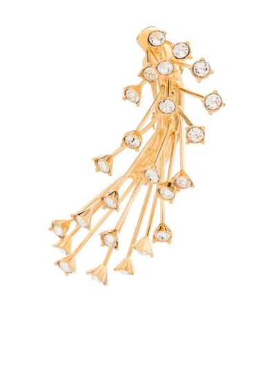 Shop Panconesi Crystal-embellished Clip-on Pendant Earring In Gold