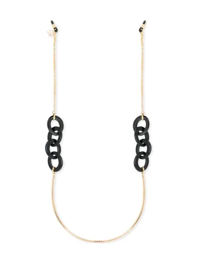 Shop Emmanuelle Khanh Contrast Eyewear Chain In Black