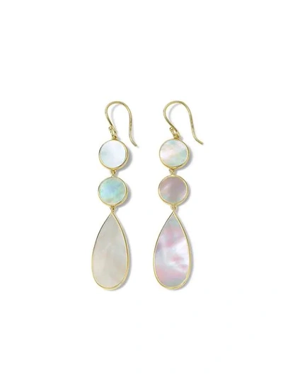 Shop Ippolita 18kt Yellow Gold Polished Rock Candy Double Dot And Teardrop Mother-of-pearl Earrings
