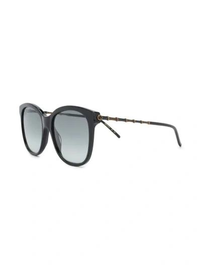 Shop Gucci Bamboo-effect Soft-square Sunglasses In Black