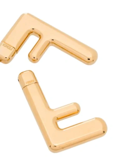 Shop Fendi Ff Logo Earrings In Gold