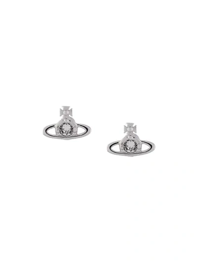 Shop Vivienne Westwood Solitaire Small Stud Earrings In Silver