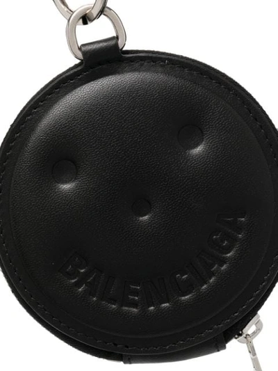 Shop Balenciaga Happy Coin Case Keyring In Black