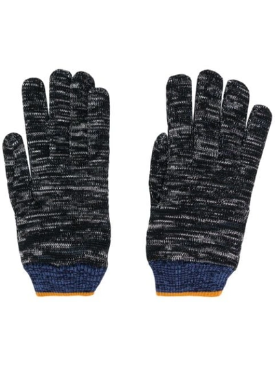 Shop Missoni Embroidered Knitted Gloves In Black