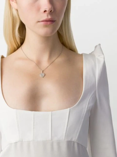 Shop Kiki Mcdonough 18kt White Gold Lauren Diamond Mini Leaf Pendant Necklace