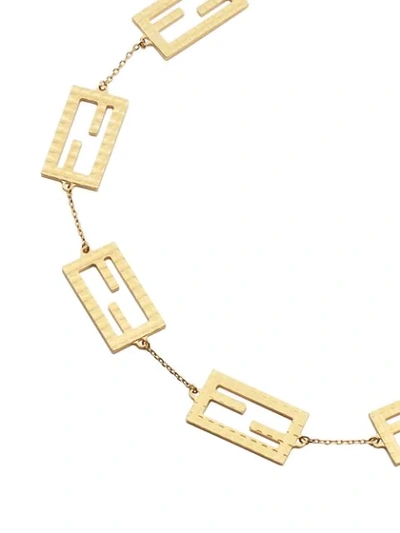 Shop Fendi Ff Chain Link Necklace In Gold