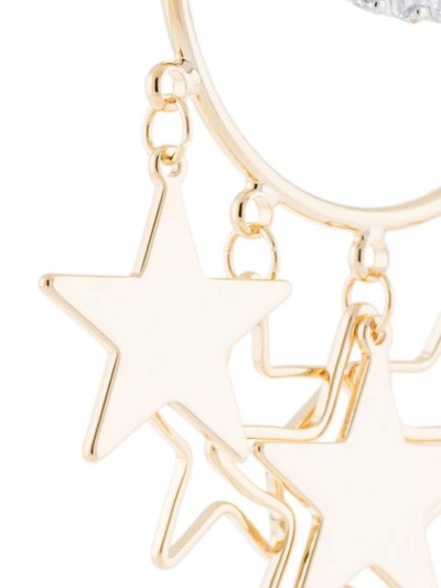 Shop Venna Star Hoop Crystal Earrings In Gold