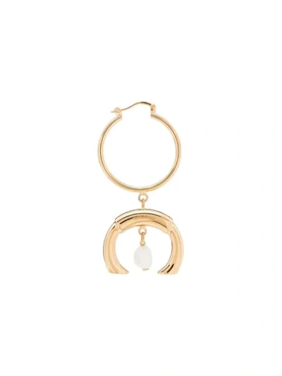Shop Chloé Hoop Drop Pearl Earrings In Gold
