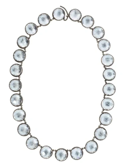 Shop Larkspur & Hawk Olivia Button Rivière Necklace In Silver