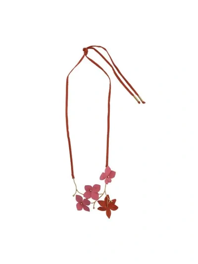 Shop Marni Flora Foliate Necklace In Gold