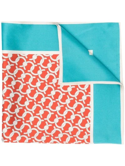 Shop Cafuné C-lock Monogram Silk Scarf In Blue