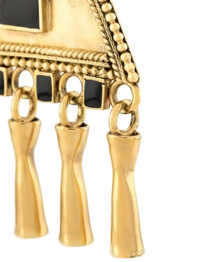 Shop Saint Laurent Triangle-charm Earrings In Gold