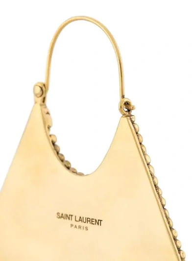 Shop Saint Laurent Triangle-charm Earrings In Gold