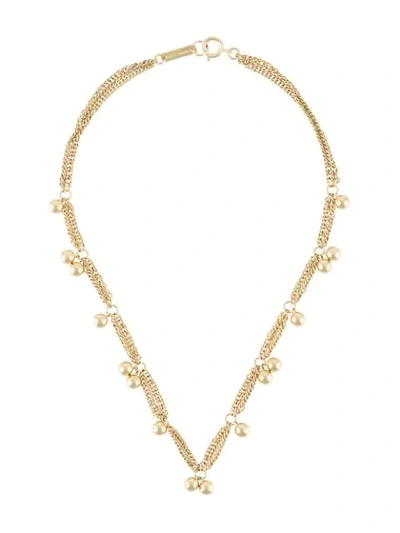 Shop Isabel Marant Double-chain Ball Necklace In Gold